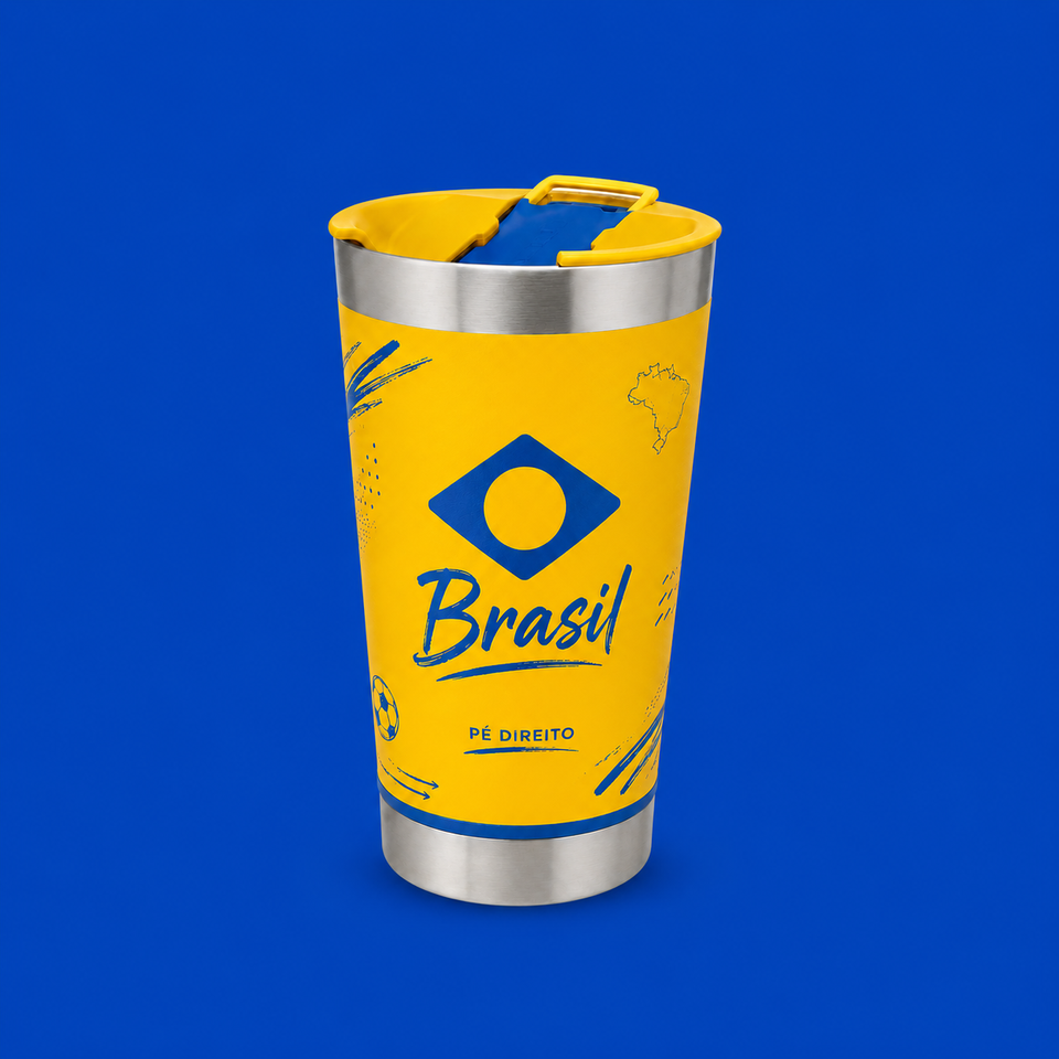Copo Térmico Amarelo 473 ML